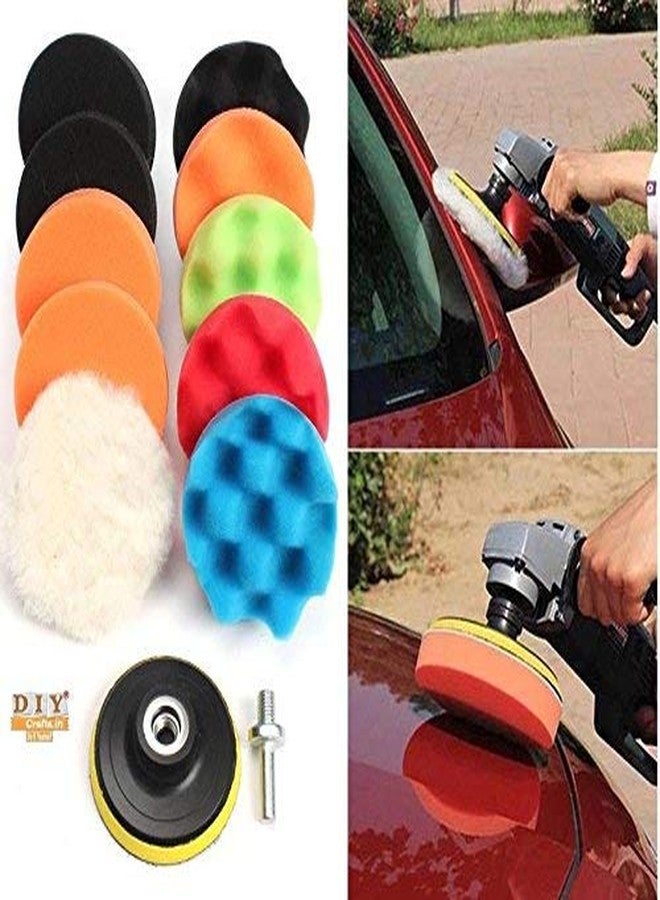 دي آي واي كرافتس مجموعة أدوات يدوية مكونة من 10 قطع، 4 بوصة، تتضمن وسادات تلميع إسفنجية صوفية، وسادات تلميع بالشمع، وسادات تلميع مركبة، وسادات إسفنجية للتلميع (عبوة من 10 قطع، 4 بوصة) - Image 2